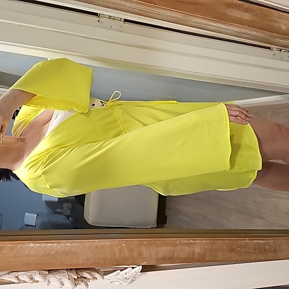 Yana K Neon Yellow Cover Up Dress - Picture 2 of 6